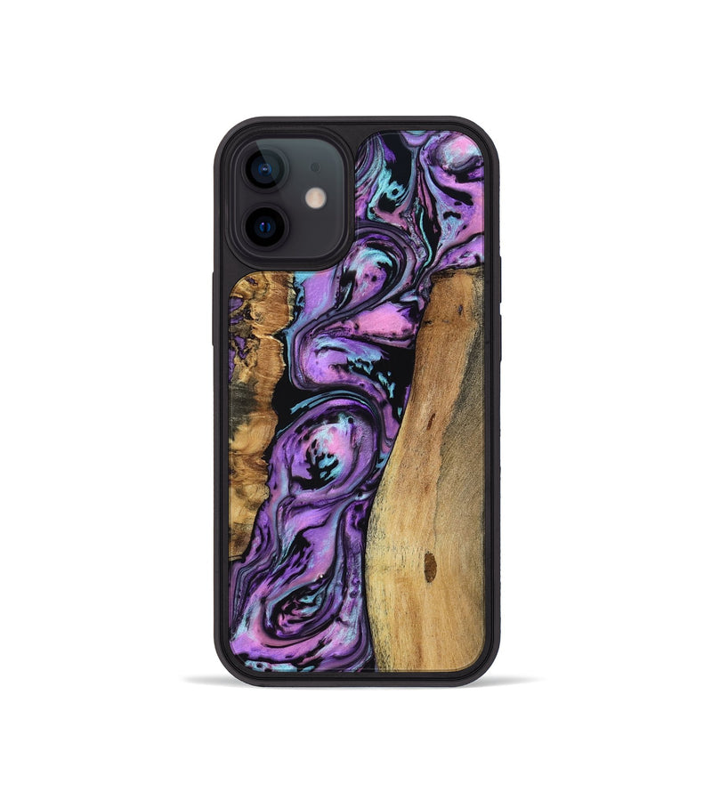 iPhone 12 mini Wood Phone Case - Keily (Purple, 801998)