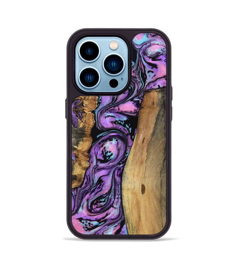 iPhone 14 Pro Wood Phone Case - Keily (Purple, 801998)