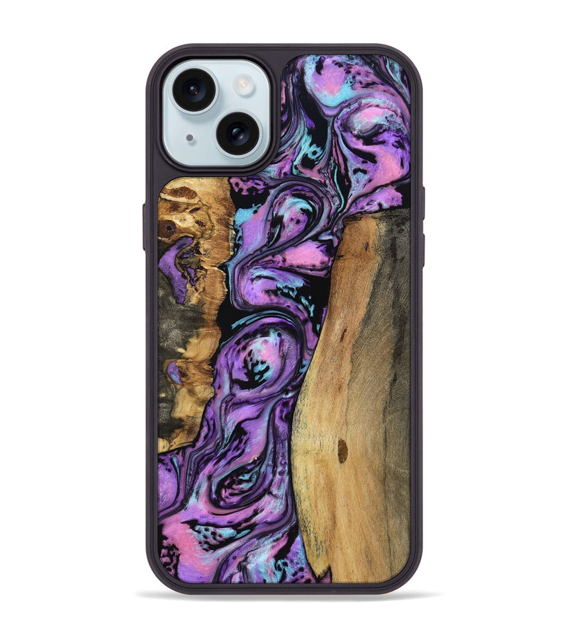 iPhone 15 Plus Wood Phone Case - Keily (Purple, 801998)