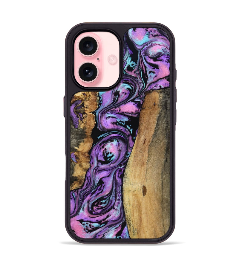 iPhone 16 Wood Phone Case - Keily (Purple, 801998)