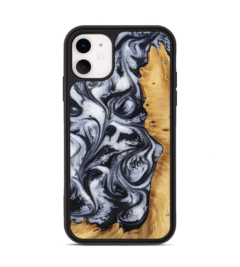 iPhone 11 Wood Phone Case - Katlynn (Black & White, 801999)