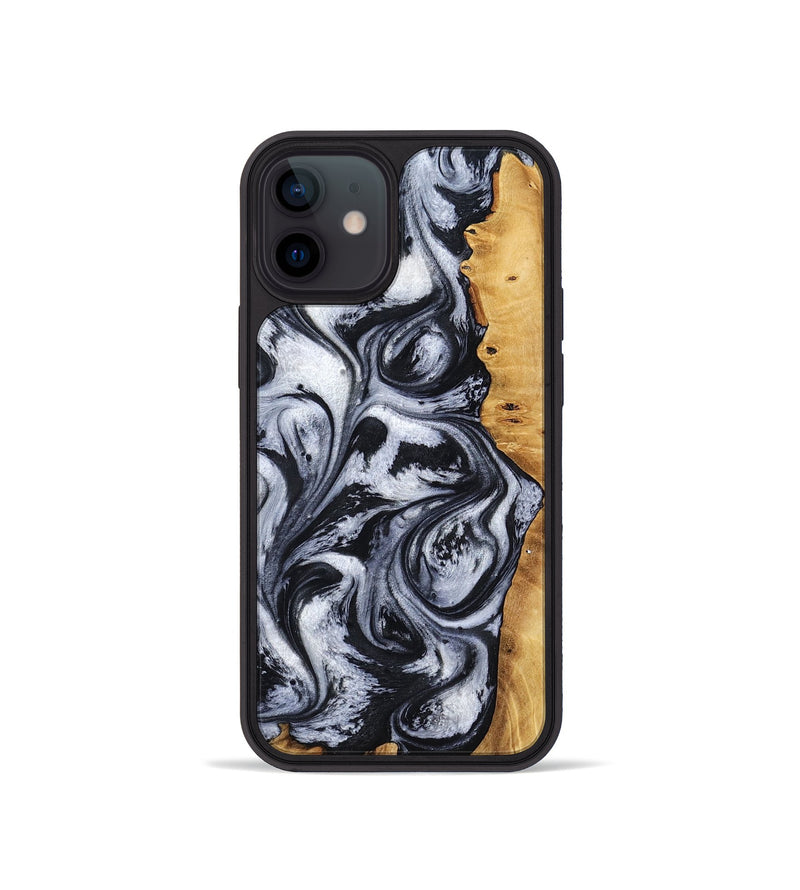 iPhone 12 mini Wood Phone Case - Katlynn (Black & White, 801999)