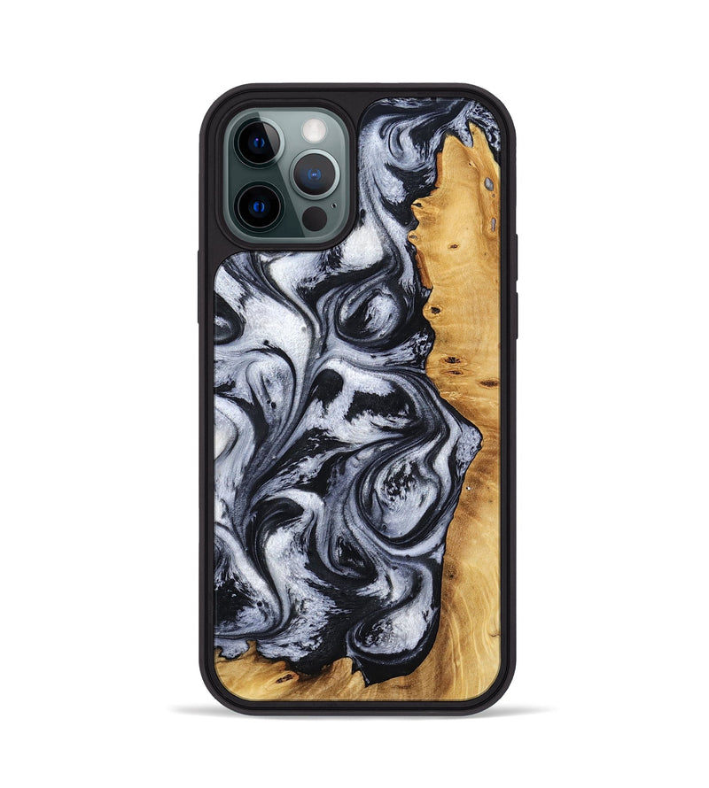 iPhone 12 Pro Wood Phone Case - Katlynn (Black & White, 801999)