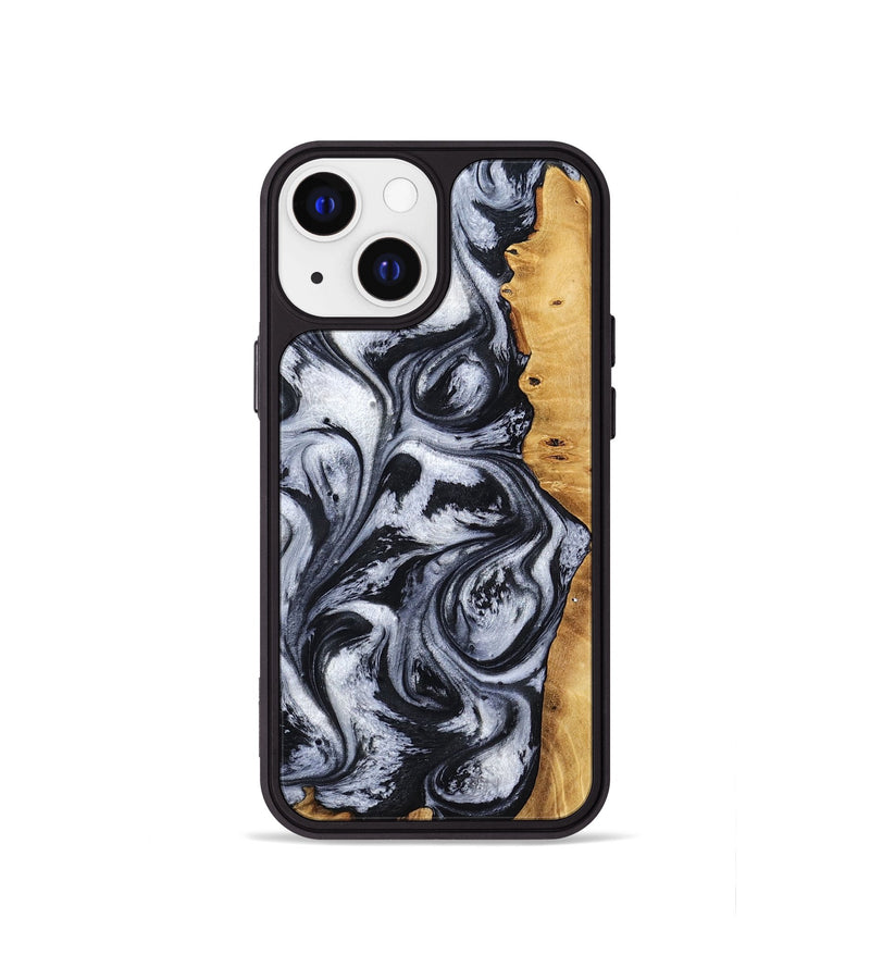 iPhone 13 mini Wood Phone Case - Katlynn (Black & White, 801999)