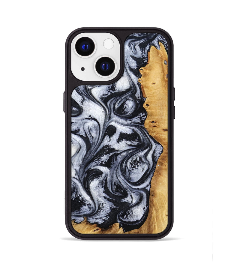 iPhone 13 Wood Phone Case - Katlynn (Black & White, 801999)