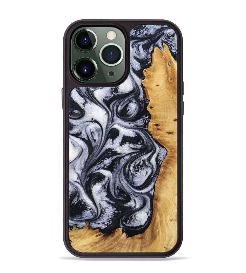 iPhone 13 Pro Max Wood Phone Case - Katlynn (Black & White, 801999)