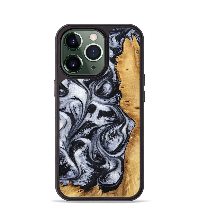 iPhone 13 Pro Wood Phone Case - Katlynn (Black & White, 801999)