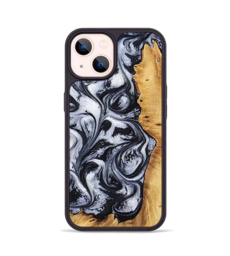 iPhone 14 Wood Phone Case - Katlynn (Black & White, 801999)