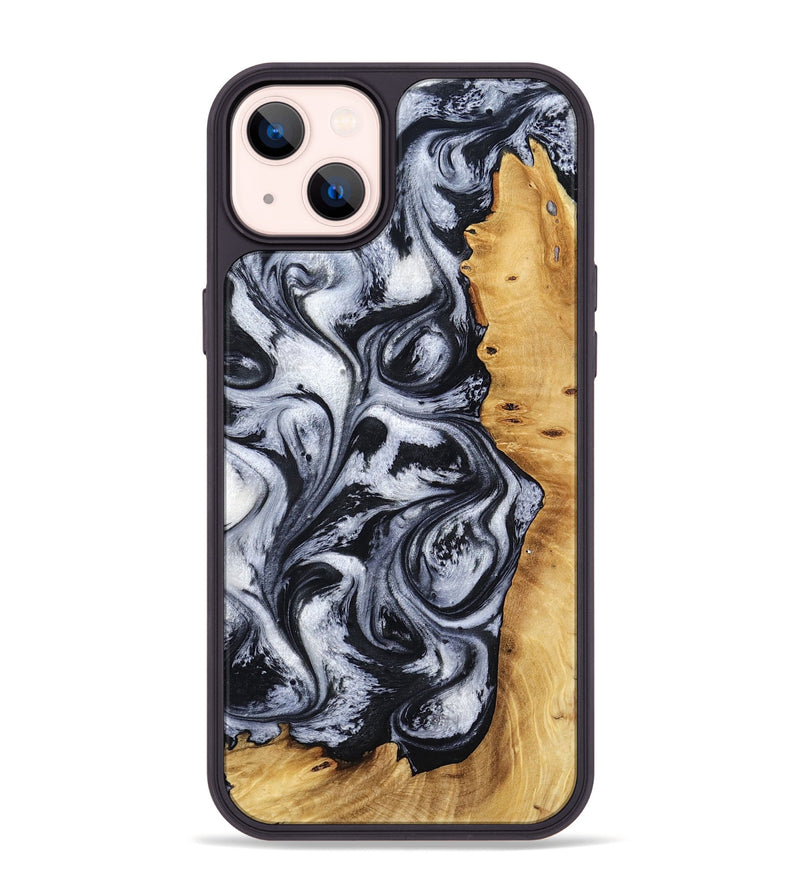 iPhone 14 Plus Wood Phone Case - Katlynn (Black & White, 801999)