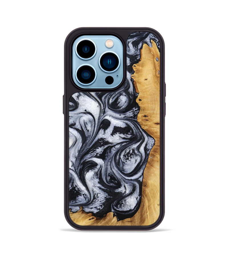 iPhone 14 Pro Wood Phone Case - Katlynn (Black & White, 801999)