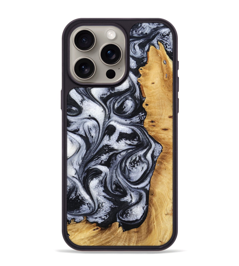 iPhone 15 Pro Max Wood Phone Case - Katlynn (Black & White, 801999)