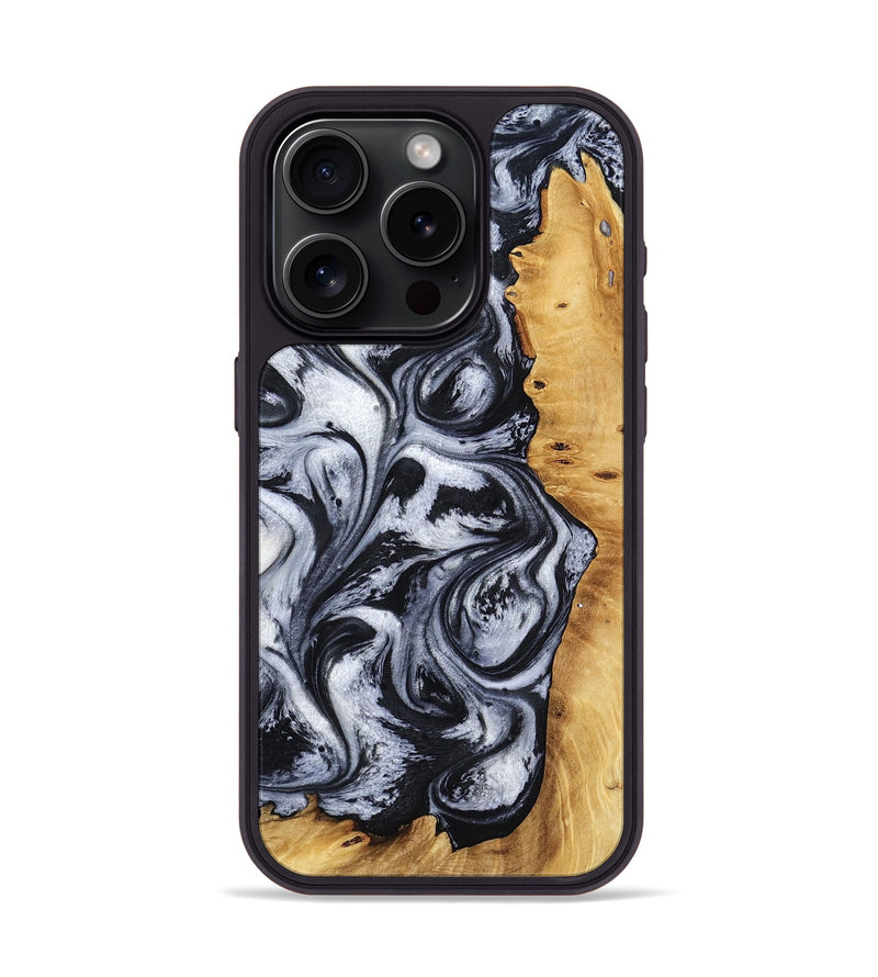 iPhone 15 Pro Wood Phone Case - Katlynn (Black & White, 801999)