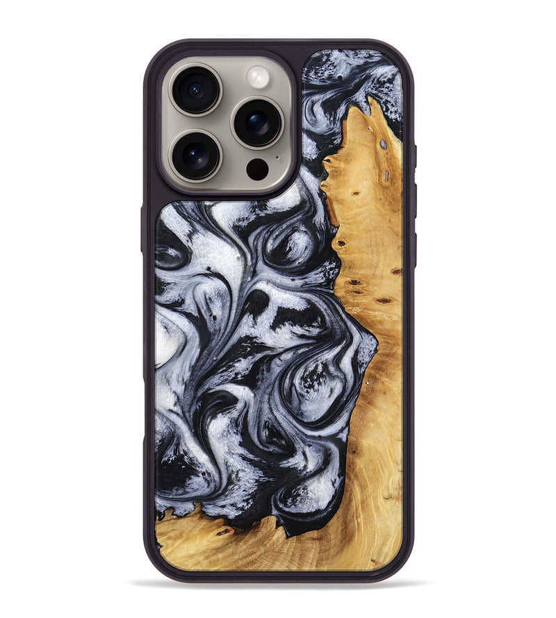 iPhone 16 Pro Max Wood Phone Case - Katlynn (Black & White, 801999)