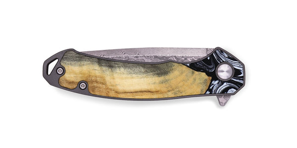 EDC Wood Pocket Knife - Curley (Black & White, 802000)