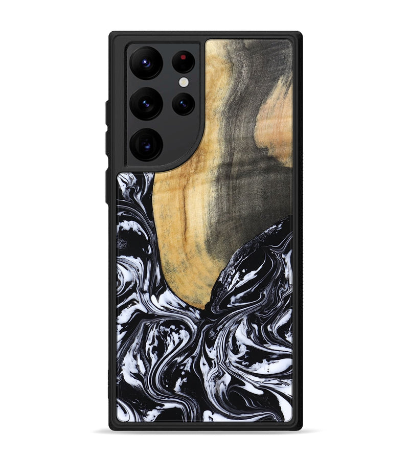 Galaxy S22 Ultra Wood Phone Case - Curley (Black & White, 802000)