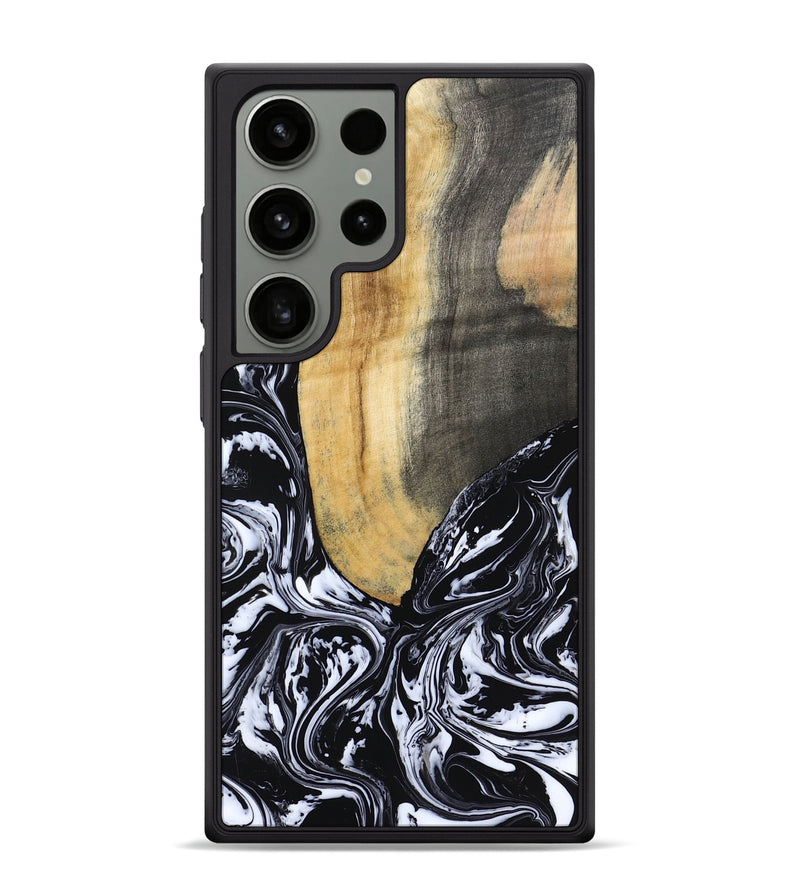 Galaxy S24 Ultra Wood Phone Case - Curley (Black & White, 802000)