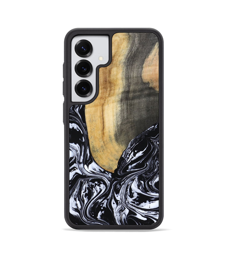 Galaxy S25 Wood Phone Case - Curley (Black & White, 802000)