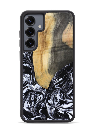 Galaxy S25 Plus Wood Phone Case - Curley (Black & White, 802000)