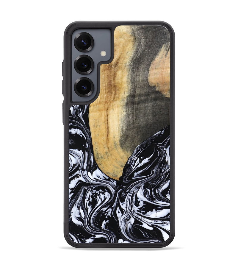 Galaxy S25 Plus Wood Phone Case - Curley (Black & White, 802000)