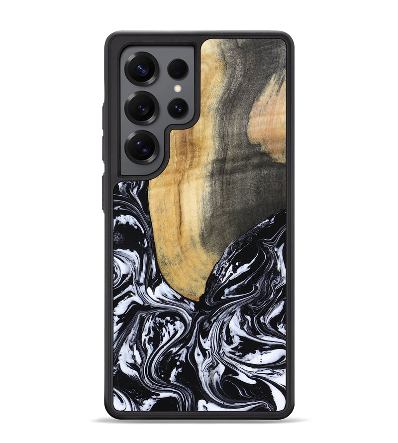 Galaxy S25 Ultra Wood Phone Case - Curley (Black & White, 802000)