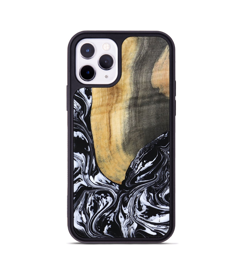 iPhone 11 Pro Wood Phone Case - Curley (Black & White, 802000)