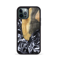 iPhone 12 Pro Wood Phone Case - Curley (Black & White, 802000)