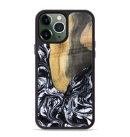 iPhone 13 Pro Max Wood Phone Case - Curley (Black & White, 802000)