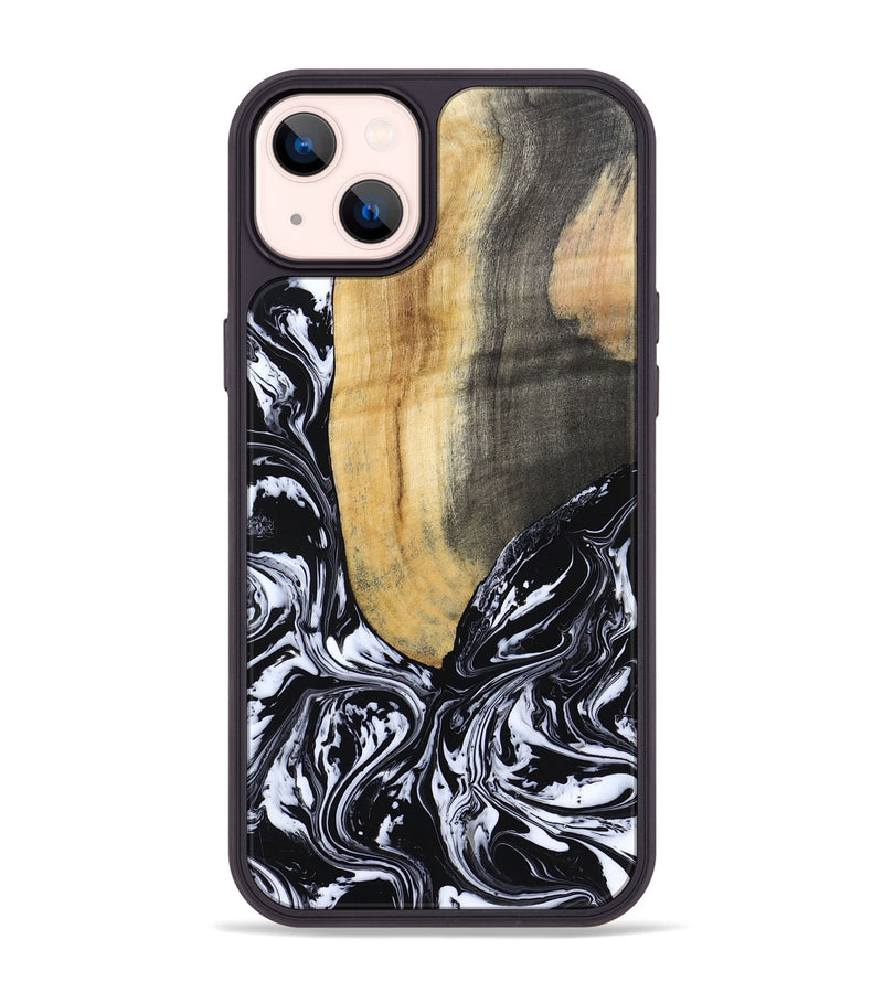 iPhone 14 Plus Wood Phone Case - Curley (Black & White, 802000)