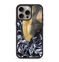 iPhone 15 Pro Max Wood Phone Case - Curley (Black & White, 802000)