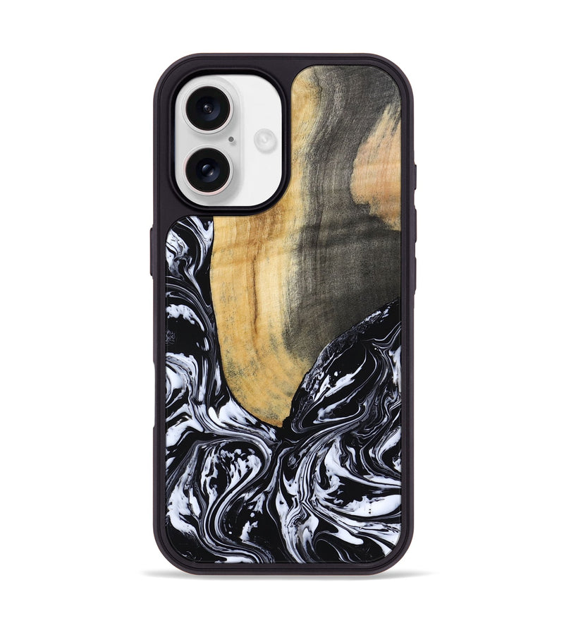 iPhone 17 Wood Phone Case - Curley (Black & White, 802000)