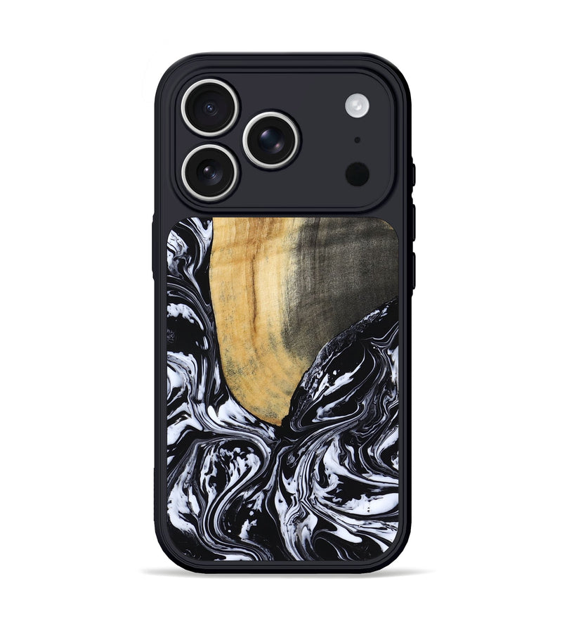 iPhone 17 Pro Wood Phone Case - Curley (Black & White, 802000)