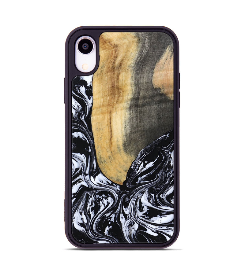 iPhone Xr Wood Phone Case - Curley (Black & White, 802000)