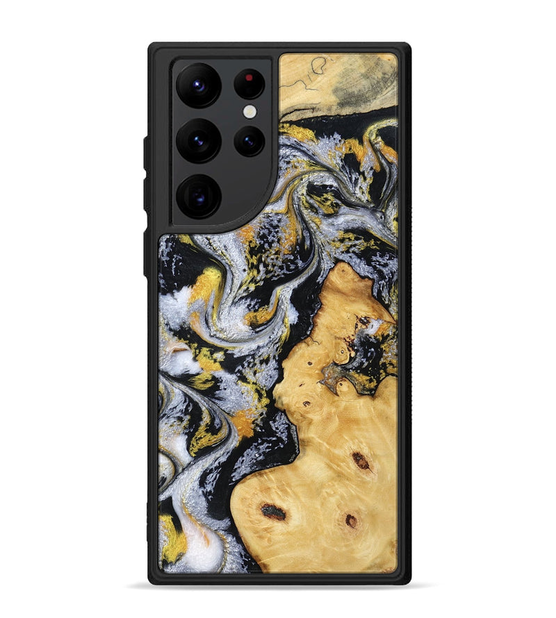 Galaxy S22 Ultra Wood Phone Case - Vincent (Black & White, 802001)