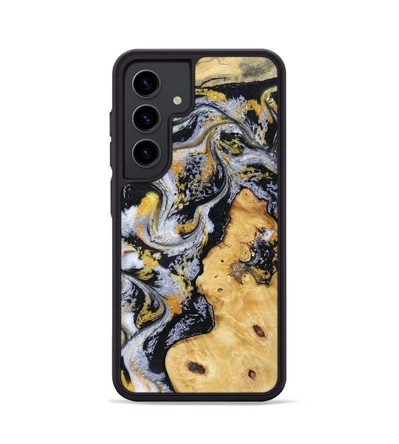 Galaxy S24 Wood Phone Case - Vincent (Black & White, 802001)