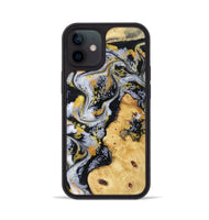 iPhone 12 Wood Phone Case - Vincent (Black & White, 802001)