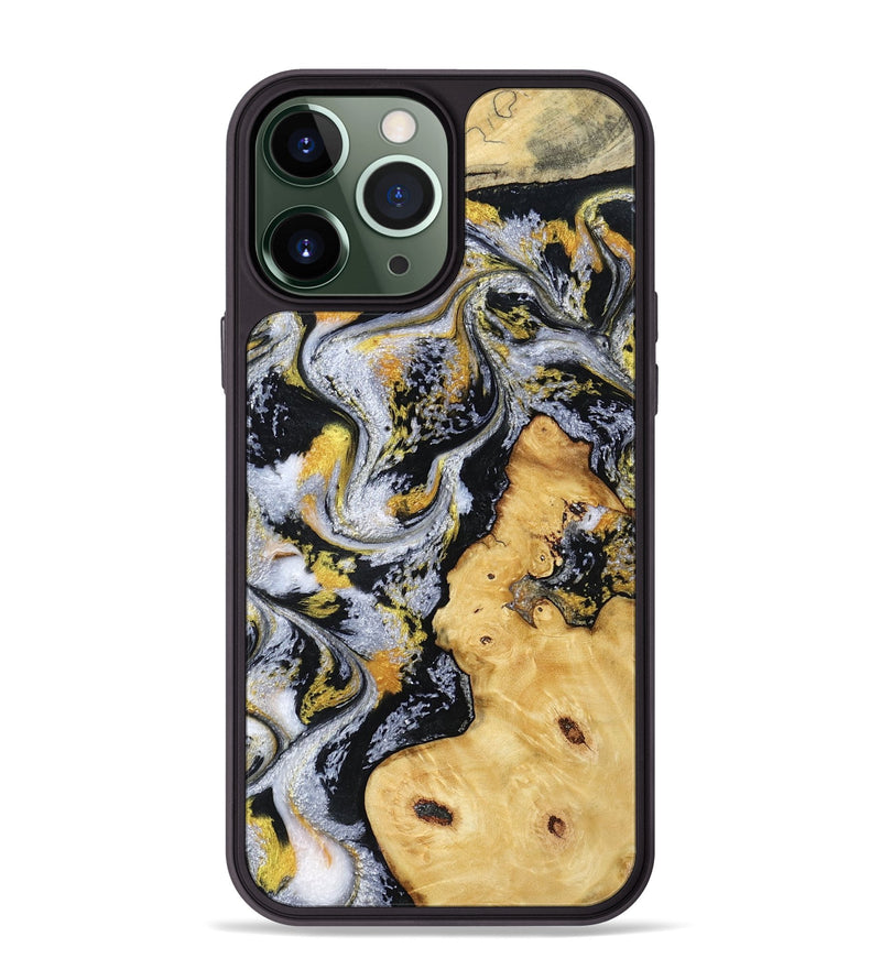 iPhone 13 Pro Max Wood Phone Case - Vincent (Black & White, 802001)