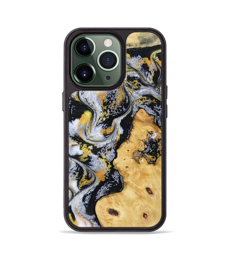 iPhone 13 Pro Wood Phone Case - Vincent (Black & White, 802001)