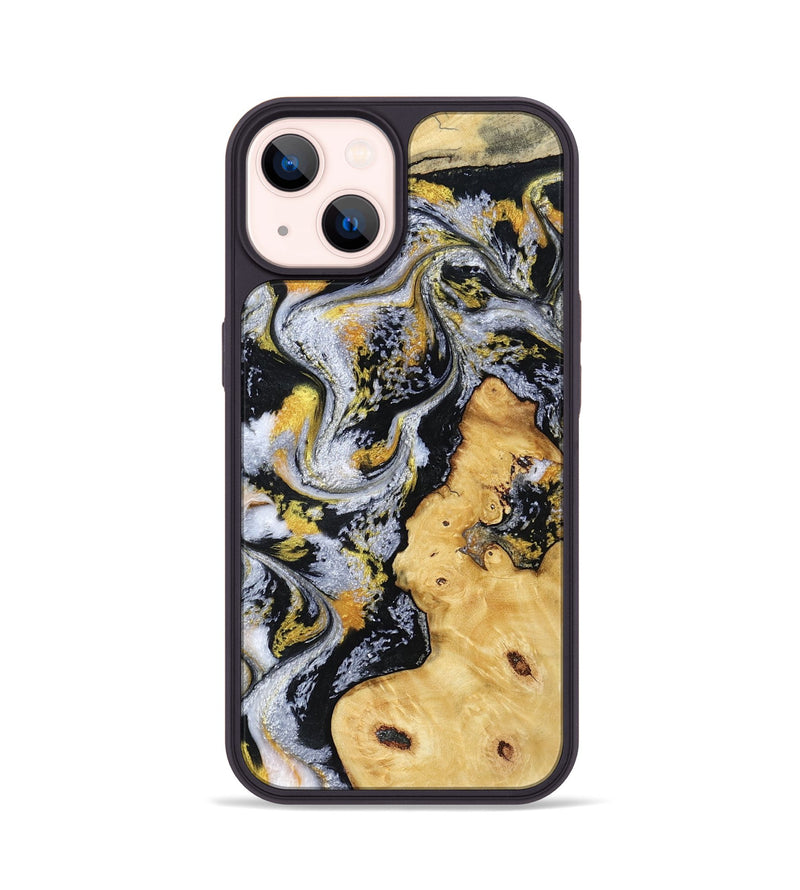 iPhone 14 Wood Phone Case - Vincent (Black & White, 802001)