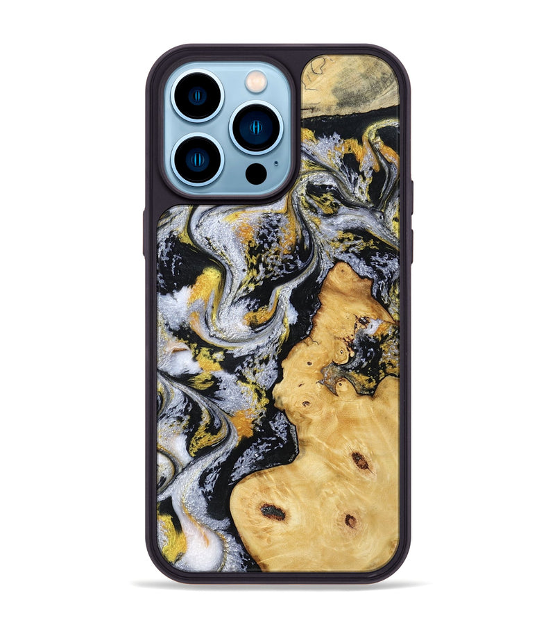 iPhone 14 Pro Max Wood Phone Case - Vincent (Black & White, 802001)