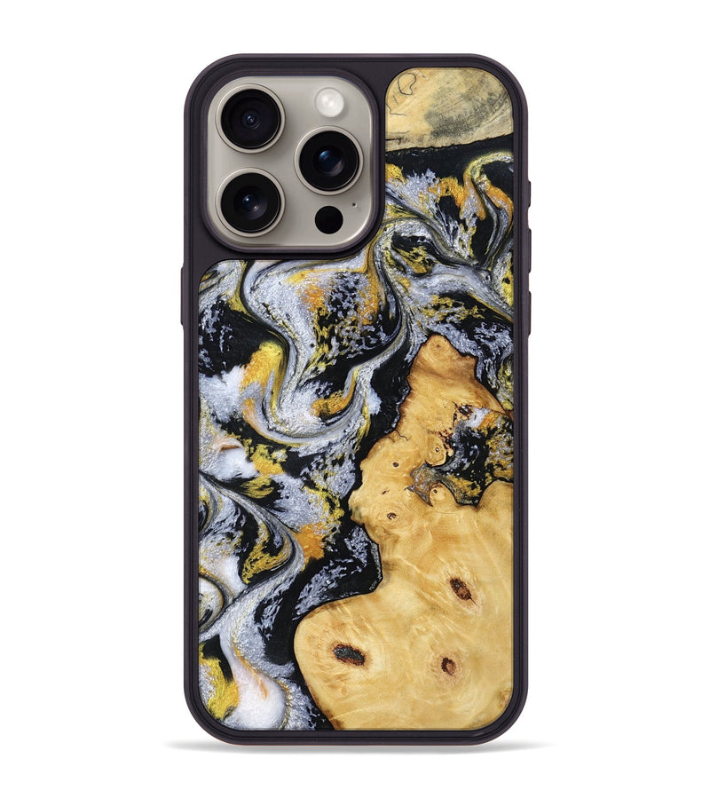 iPhone 15 Pro Max Wood Phone Case - Vincent (Black & White, 802001)