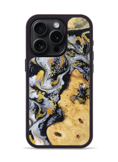 iPhone 15 Pro Wood Phone Case - Vincent (Black & White, 802001)