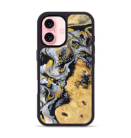 iPhone 16 Wood Phone Case - Vincent (Black & White, 802001)