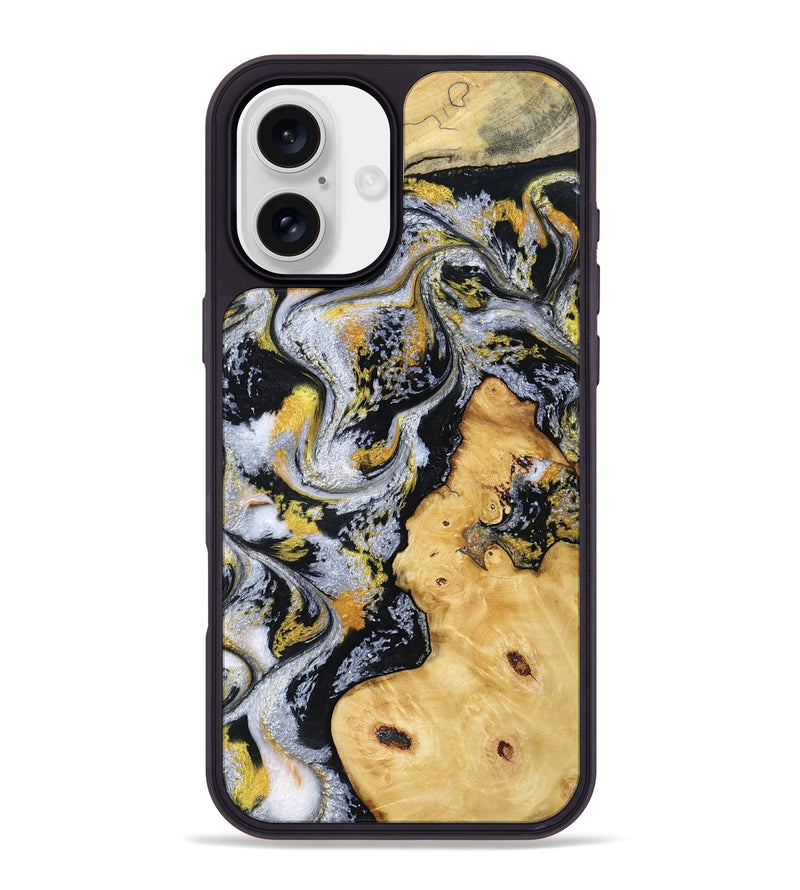 iPhone 16 Plus Wood Phone Case - Vincent (Black & White, 802001)