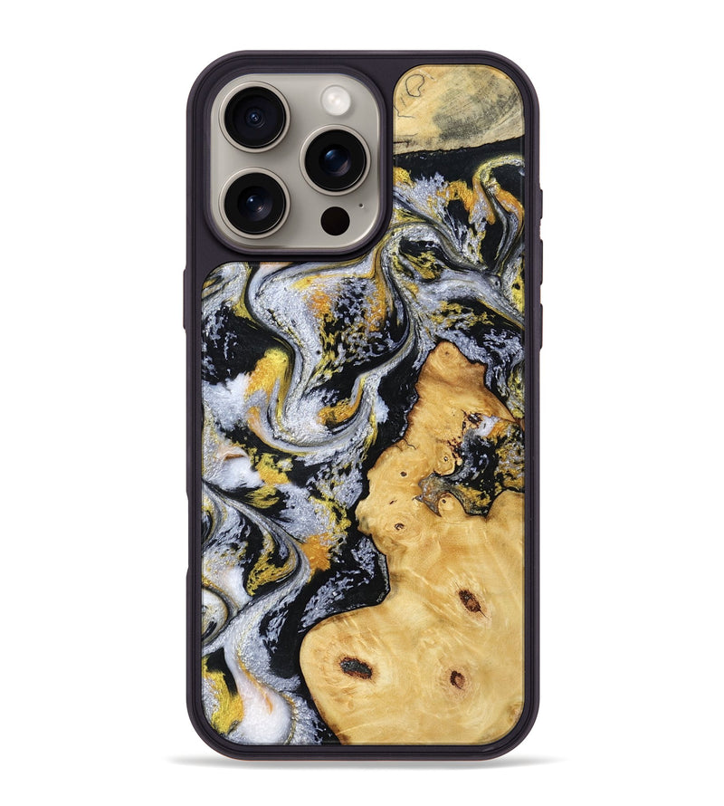 iPhone 16 Pro Max Wood Phone Case - Vincent (Black & White, 802001)