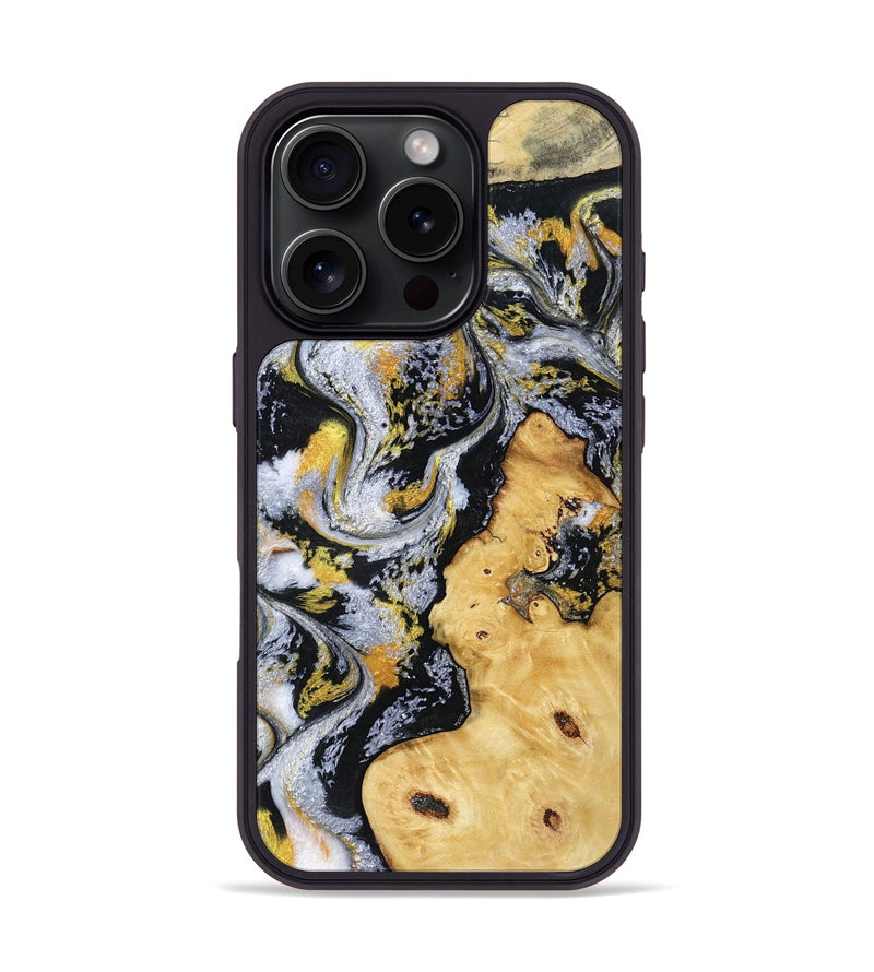 iPhone 16 Pro Wood Phone Case - Vincent (Black & White, 802001)