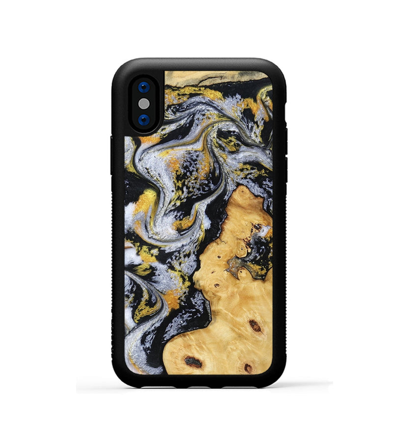 iPhone Xs Wood Phone Case - Vincent (Black & White, 802001)