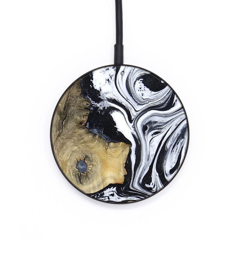 Circle Wood Wireless Charger - Keara (Black & White, 802002)