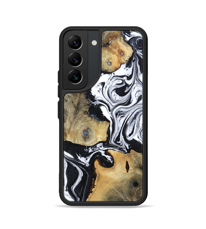 Galaxy S22 Wood Phone Case - Keara (Black & White, 802002)