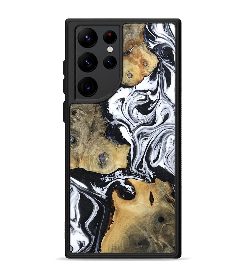 Galaxy S22 Ultra Wood Phone Case - Keara (Black & White, 802002)