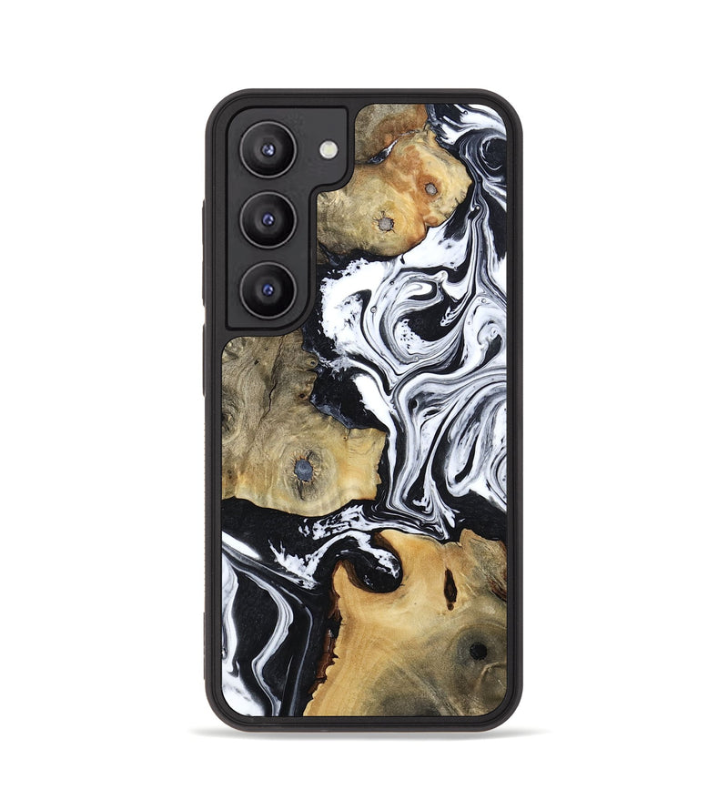 Galaxy S23 Wood Phone Case - Keara (Black & White, 802002)